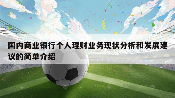 国内商业银行个人理财业务现状分析和发展建议的简单介绍